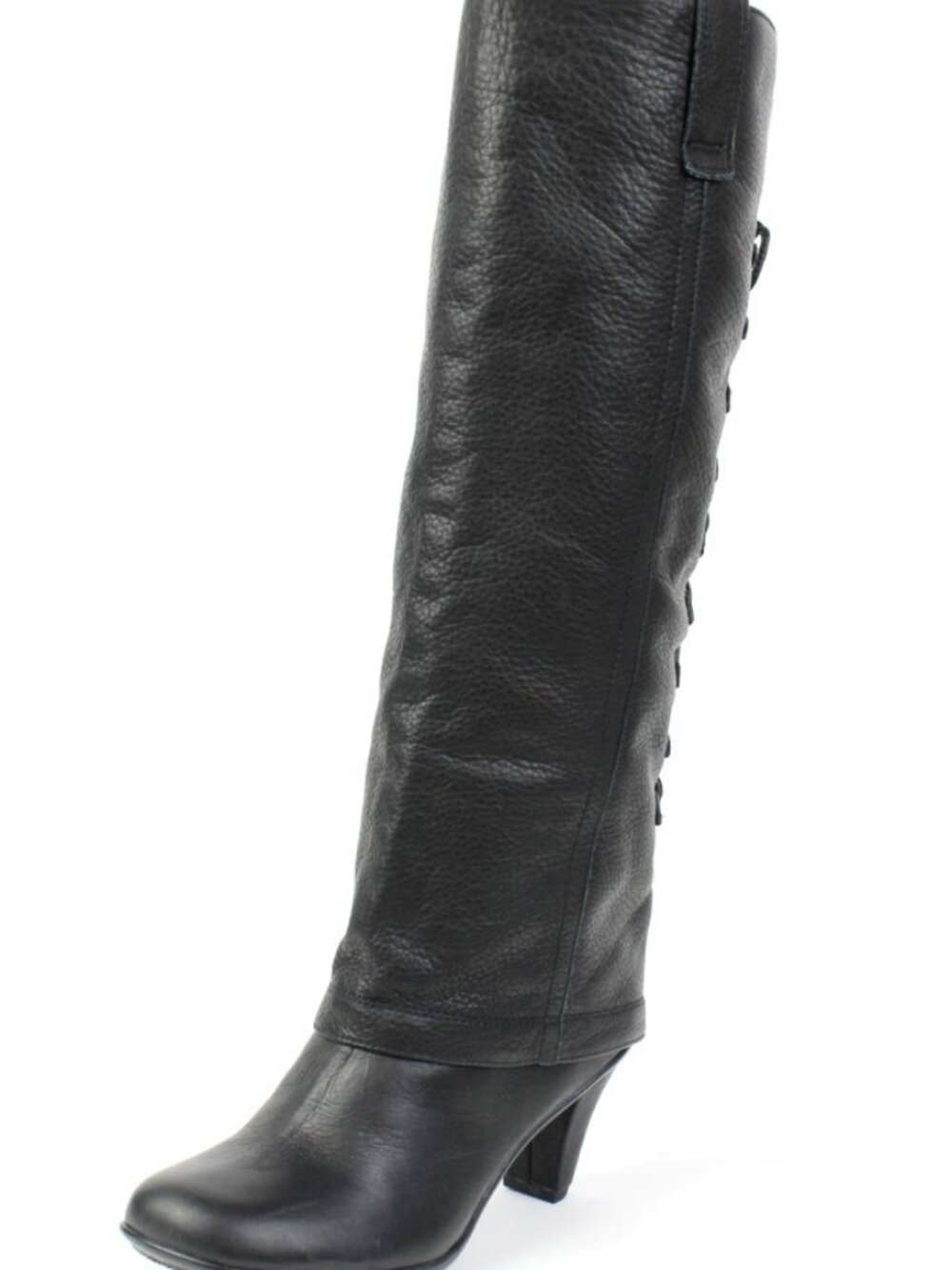 Gentle Souls Oh Shucks Black Leather Lace Up Tall Boot
